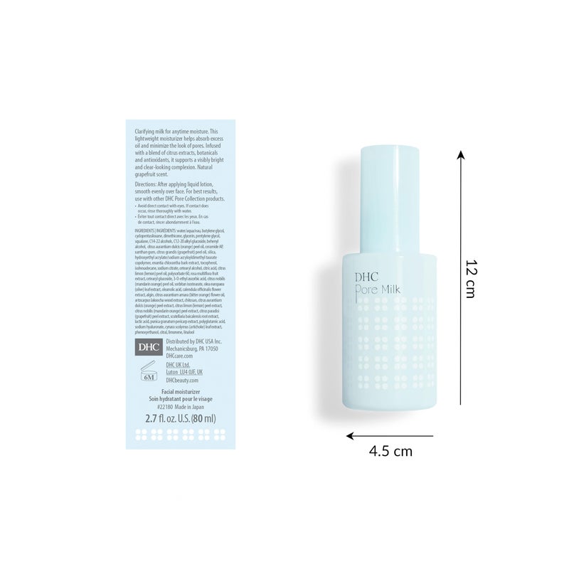 DHC Pore Milk, Pore Minimizing Daytime Moisturizer, Lightweight, Hydrating, Reduces Pores, Fragrance and Colorant Free, Ideal for oily and acne-prone skin, 2.7 fl. oz. - Image 3