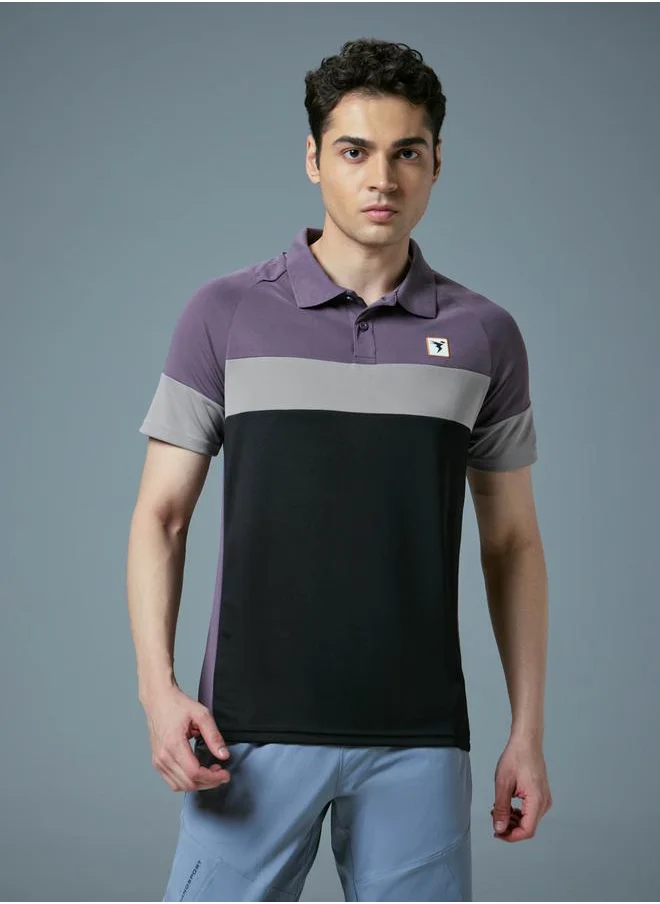 تكنوسبورت Technosport Color Block Short Sleeve Polo T-Shirt