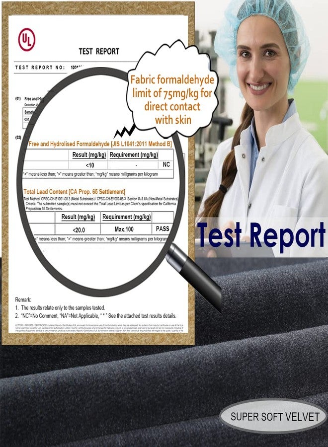 SINOSSO Soft Velvet2-Person Piano Bench Cover, (27.5"- 36.5") Lx (12"- 16") W Rectangle Stretch Washable Stool Upholstered Protector Slipcover, (M, Black) - Image 3