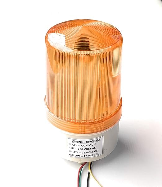 Litost Litost Beacon Led Light Warning Light Industrial Revolving Rotate Light with Sound Alarm Buzzer AC 220 Volt 12 Volt DC 24 Volt DC Yellow  - Image 2