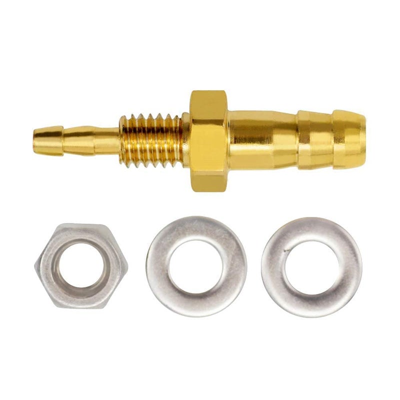 Joywayus جويوايوس 1/8 بوصة؟ 1/4 ''خرطوم مخفض بارب من خلال رأس سداسي الاتحاد النحاسي المناسب مع حشية غسالة مسطحة الماء/الوقود/الهواء - Image 5