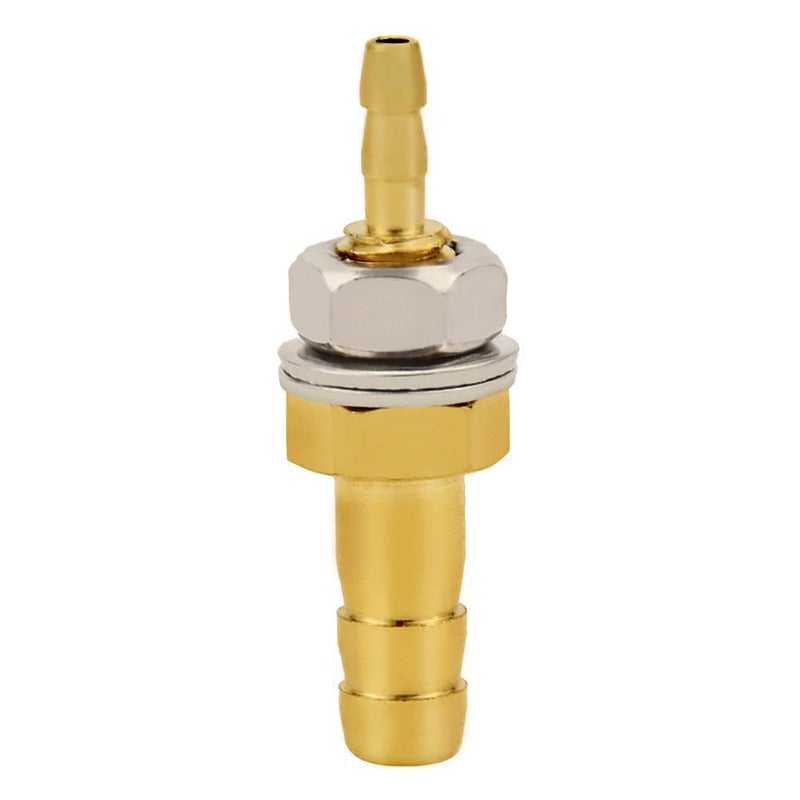 Joywayus جويوايوس 1/8 بوصة؟ 1/4 ''خرطوم مخفض بارب من خلال رأس سداسي الاتحاد النحاسي المناسب مع حشية غسالة مسطحة الماء/الوقود/الهواء - Image 3