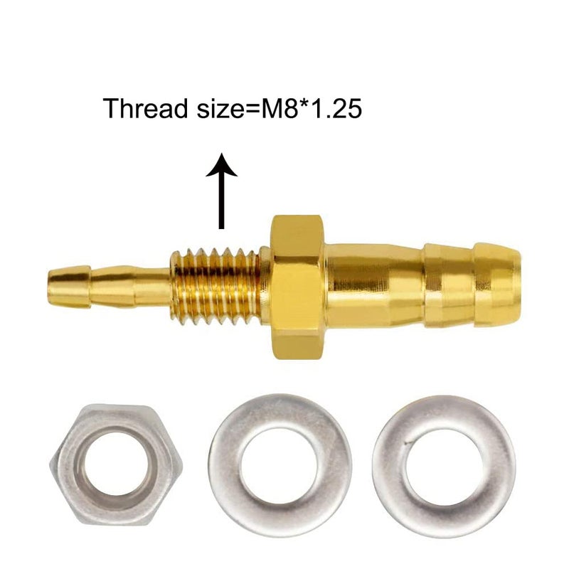 Joywayus جويوايوس 1/8 بوصة؟ 1/4 ''خرطوم مخفض بارب من خلال رأس سداسي الاتحاد النحاسي المناسب مع حشية غسالة مسطحة الماء/الوقود/الهواء - Image 2