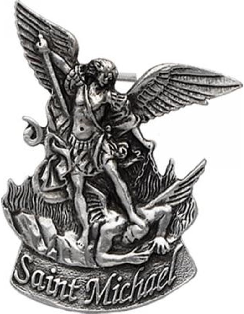 Pewter Saint Michael the Archangel Car Visor Clip