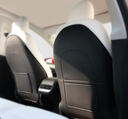 CYBERBEANS 2Pcs for Tesla Model 3/Y 2017-2026 Juniper/Highland(Not for Standard), Leather Seat Back Kick Protectors Accessories, Kids Mats Waterproof Pet Covers - Image 1