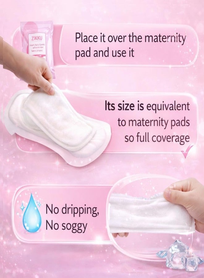 ZIKKU Perineal Cooling Pad Liners with Witch Hazel for Postpartum Care & Hemorrhoids Relief | Full Length Ice Liners | Hospital Bag Essential | Use Over Maternity Pads | Pack of 24 - Image 5