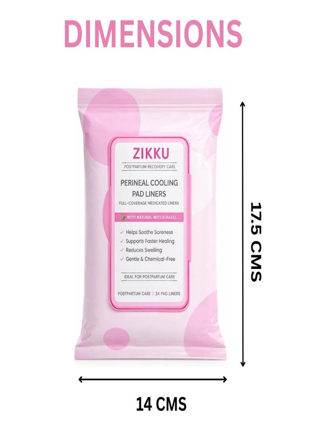 ZIKKU Perineal Cooling Pad Liners with Witch Hazel for Postpartum Care & Hemorrhoids Relief | Full Length Ice Liners | Hospital Bag Essential | Use Over Maternity Pads | Pack of 24 - Image 4
