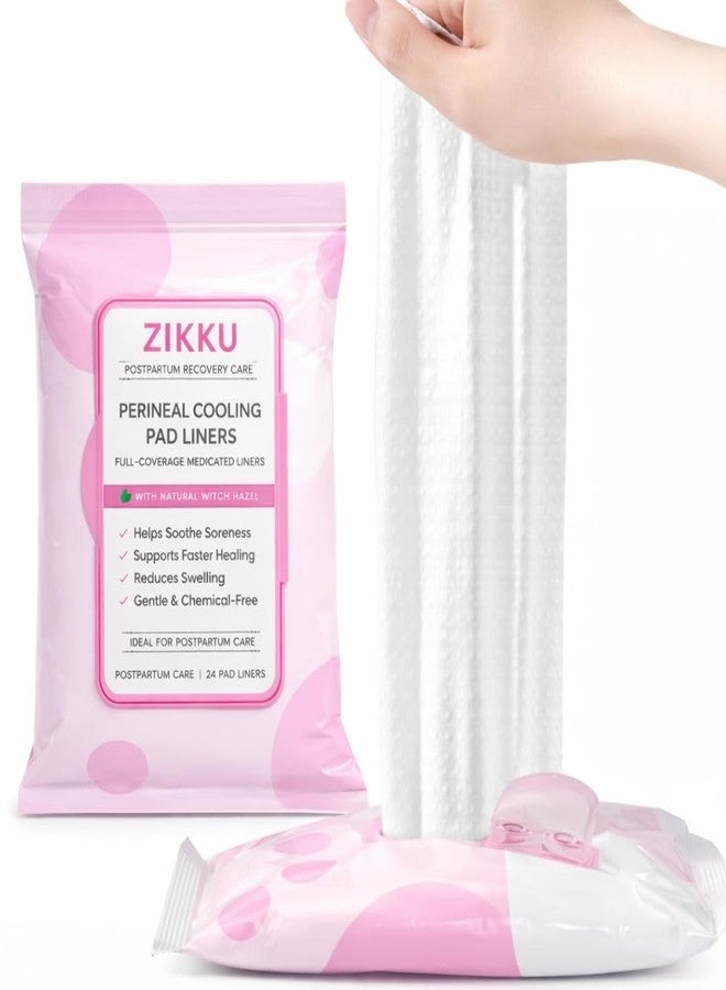 ZIKKU Perineal Cooling Pad Liners with Witch Hazel for Postpartum Care & Hemorrhoids Relief | Full Length Ice Liners | Hospital Bag Essential | Use Over Maternity Pads | Pack of 24 - Image 2