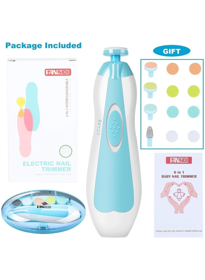 Baby Nail File Electric Trimmer - 9pc Baby Nail Trimmer Electric Set - Electric Nail File Baby with Light - Baby Electric Nail File for Newborn Infant Toddler Adult Nails - Image 3