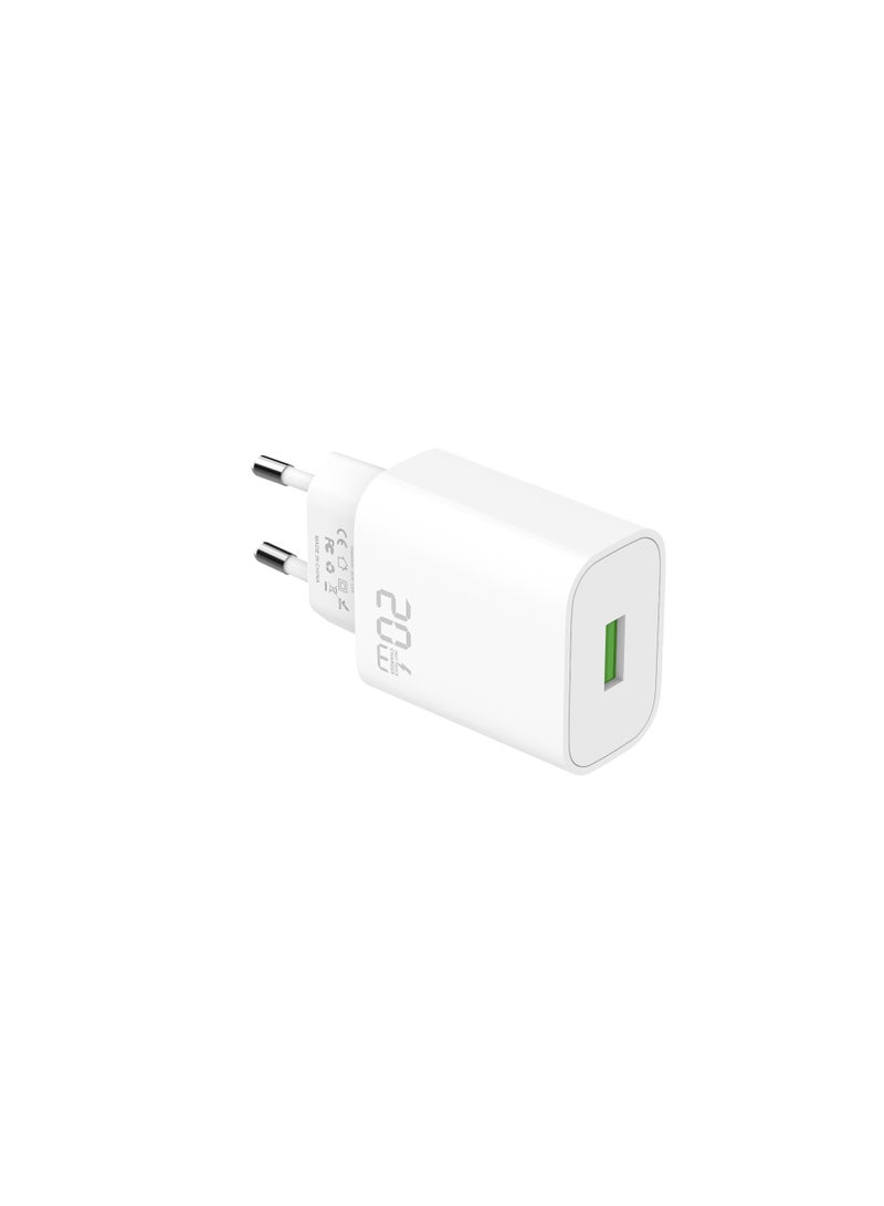 جي باور شاحن سريع G-Power GP-C41 GaN بقدرة 20 وات مع كابل USB-A إلى USB-C، متوافق مع أجهزة Apple iPhone 17/16/15 Series وiPad Pro وUSB-C MacBook وSamsung Galaxy وPixel والأجهزة اللوحية - أبيض - Image 1