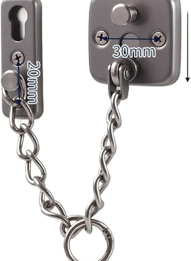 C304 Stainless Steel Square Door Chain Lock Anti Theft Security Guard Latch - Image 2