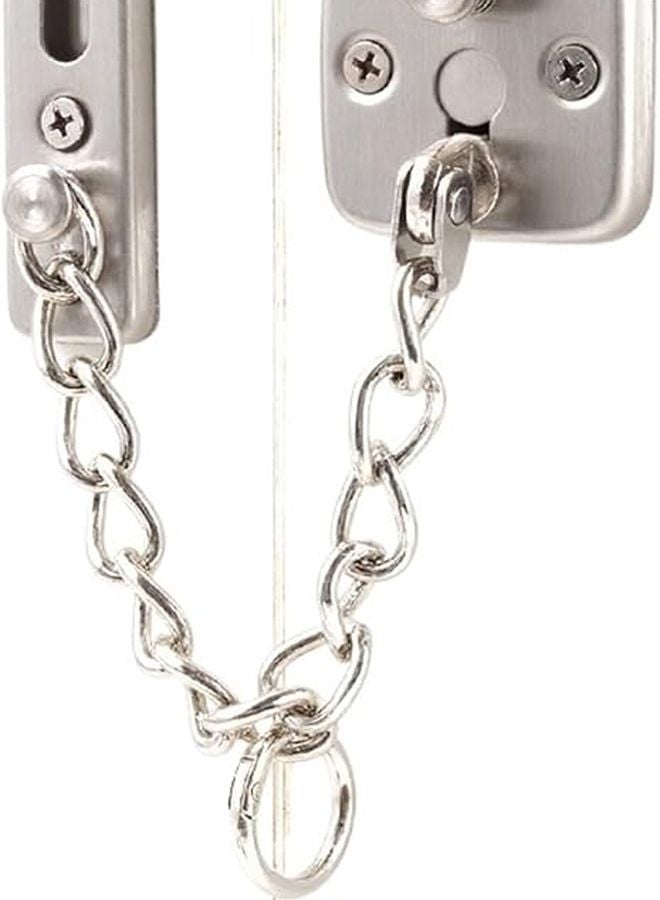 C304 Stainless Steel Square Door Chain Lock Anti Theft Security Guard Latch - Image 3