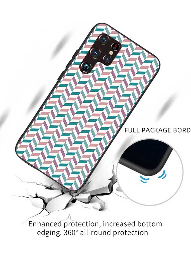 Okteq OKTEQ TPU Protection and Hybrid Rigid Clear Back Cover Case Blue Pattern for Samsung Galaxy S22 Ultra 5G  - Image 3