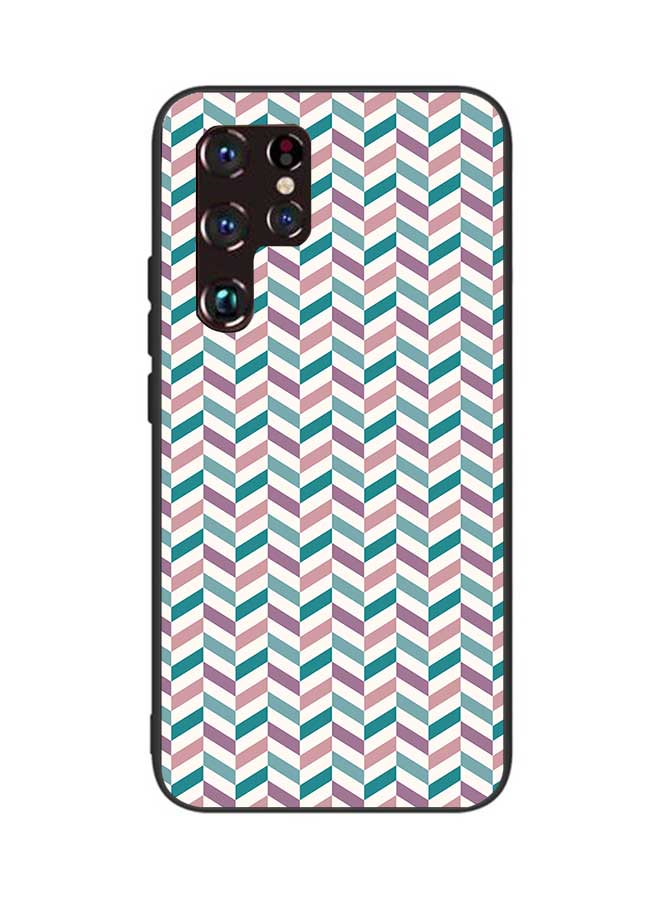 Okteq OKTEQ TPU Protection and Hybrid Rigid Clear Back Cover Case Blue Pattern for Samsung Galaxy S22 Ultra 5G  - Image 1