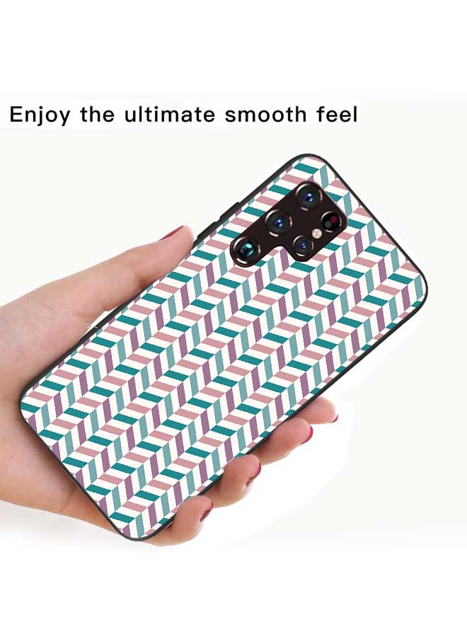 Okteq OKTEQ TPU Protection and Hybrid Rigid Clear Back Cover Case Blue Pattern for Samsung Galaxy S22 Ultra 5G  - Image 2