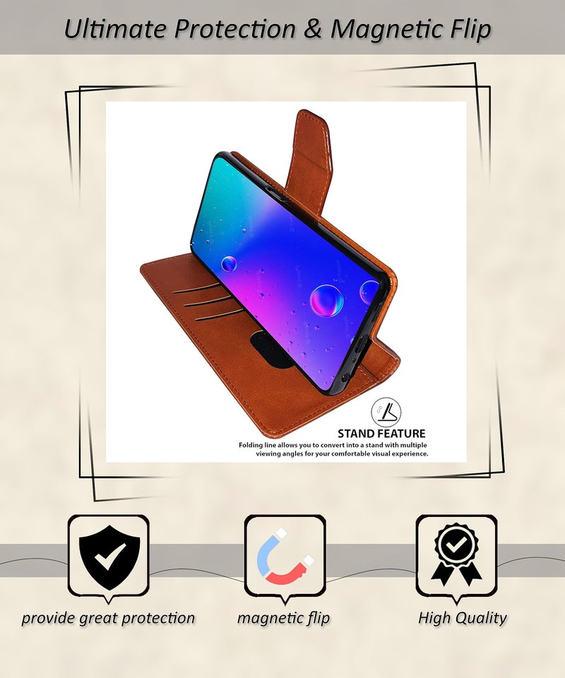 SBMS Flip Cover for Samsung Galaxy A17 5G / Samsung F17 5G / Samsung M17 5G Back Cover Case with Magnatic Closure | Inbuilt Stand | Card & Money Pocket (MatTen) - Image 3