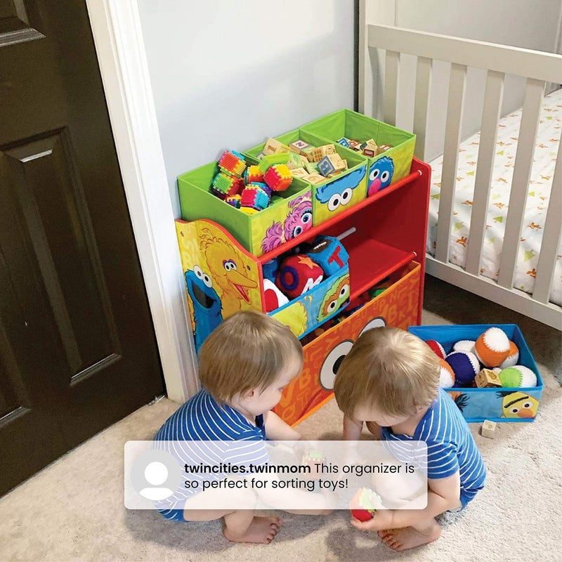 Delta CHILDREN منظم ألعاب بتصميم 6 صناديق من شارع السمسم بواسطة دلتا تشيلدرن - Image 5