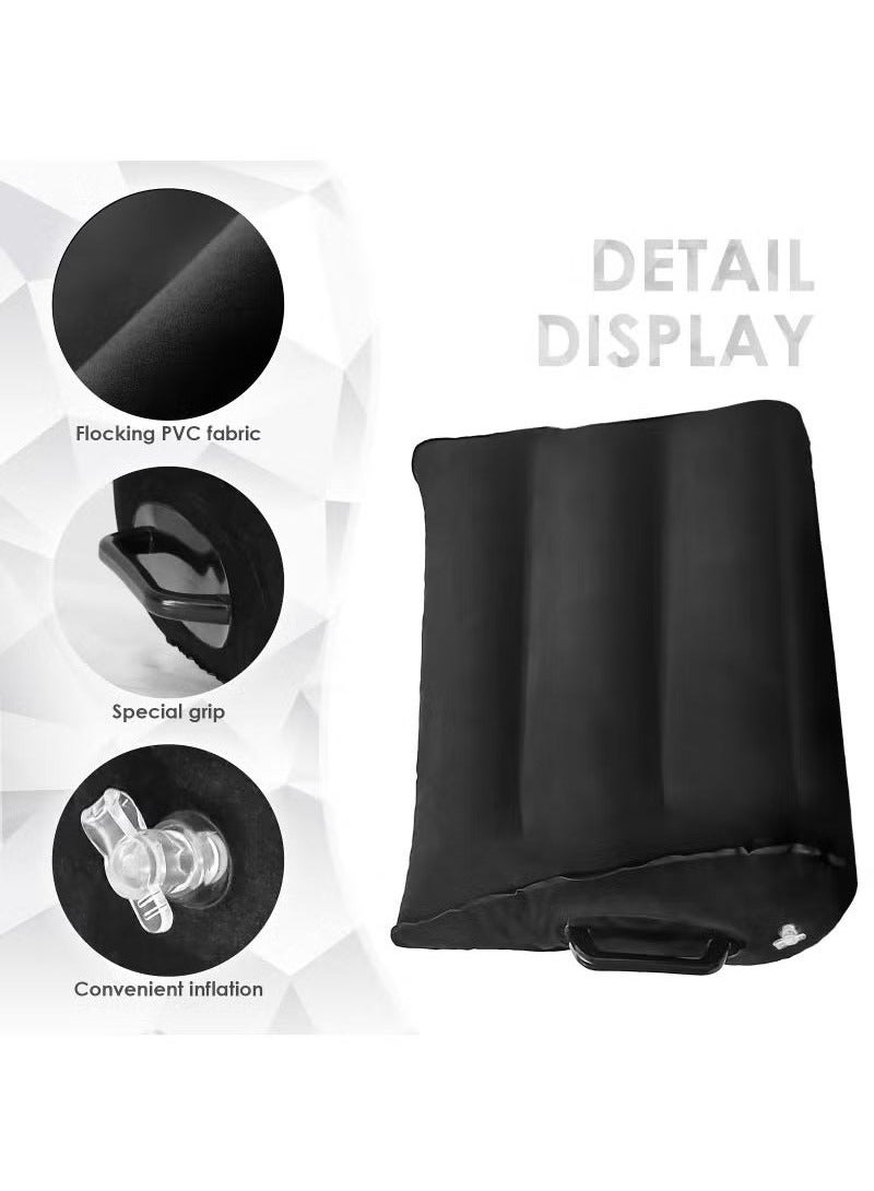 أنغولا باندا وسادة مناور الساق متعددة الوظائف ، أفخم السطح وصديقة للبشرة ، مع مقبضين للتعديل ، وسادة قابلة للنفخ وسادة محمولة وسادة للنوم سرير ارتفاع الساق أريكة التخييم السفر - Image 3