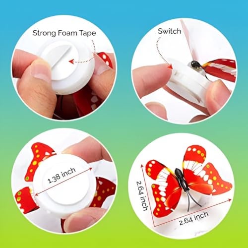 MeeTo Butterfly Night Lamp Colour-Full Home Decoration Color Changing Led Butterfly Light- Peel and Stick (Pack of 5) - Image 3