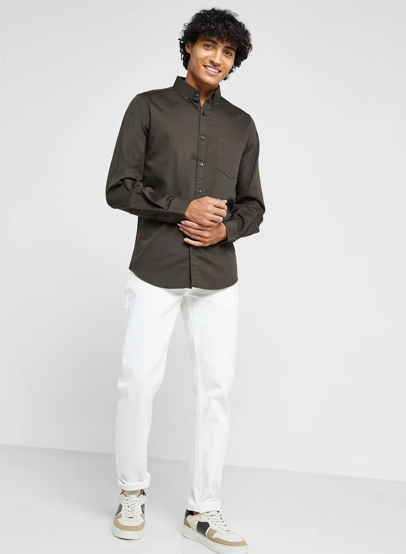 Seventy Five Pure Cotton Casual Double Pocket Shirt