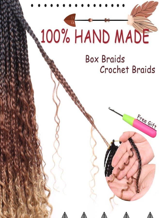 Beverlee 14 Inch Boho Braids - 128 Strands Pre-Looped Synthetic Crochet Hair for Black Women - Bohemian Messy Box Braids with Curly Ends - Image 4