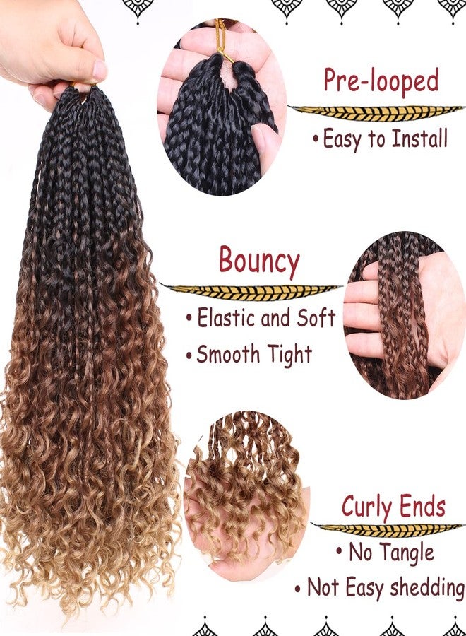 Beverlee 14 Inch Boho Braids - 128 Strands Pre-Looped Synthetic Crochet Hair for Black Women - Bohemian Messy Box Braids with Curly Ends - Image 3