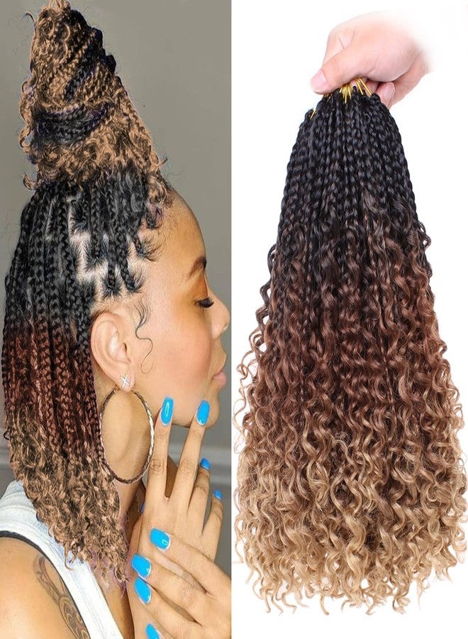 Beverlee 14 Inch Boho Braids - 128 Strands Pre-Looped Synthetic Crochet Hair for Black Women - Bohemian Messy Box Braids with Curly Ends - Image 1