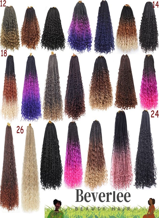 Beverlee 14 Inch Boho Braids - 128 Strands Pre-Looped Synthetic Crochet Hair for Black Women - Bohemian Messy Box Braids with Curly Ends - Image 5