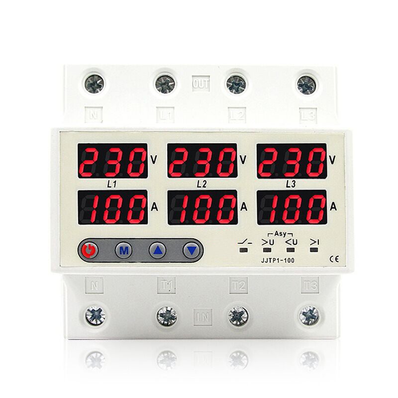 حماية ذاتية إعادة التعيين لوحة عرض LCD — — مفتاح قطع دائرة للحد من التيار وتحقيق الجهد المرتفع والمنخفض — — محمي فقدان الطور والخطأ الصفري وتعادل الجهد تسلسل الأطوار — — مفتاح إغلاق طاقة تلقائي وإعادة إغلاق للنقص الزائد - Image 1