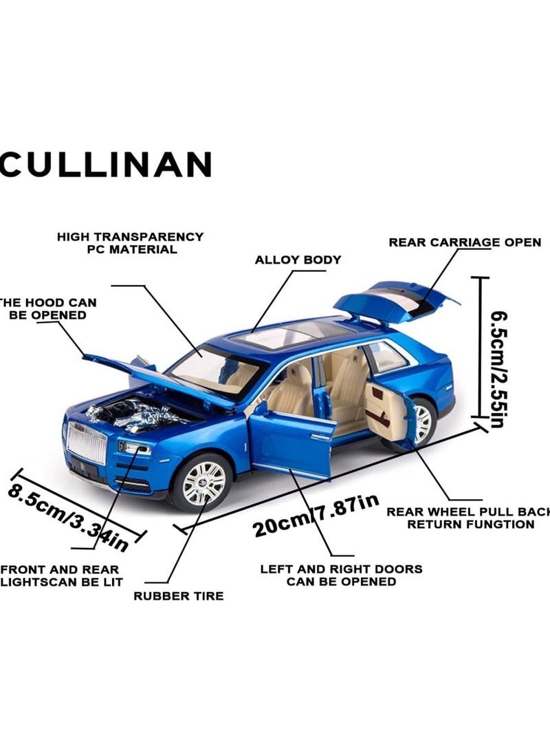 1/24 Blue - Cullinan Exquisite Car Model Rolls-Royce Cullinan Model Car, Zinc Alloy Pull Back Toy Car With Sound And Light, Suitable For Kids Boys Girls Gift. - Image 2