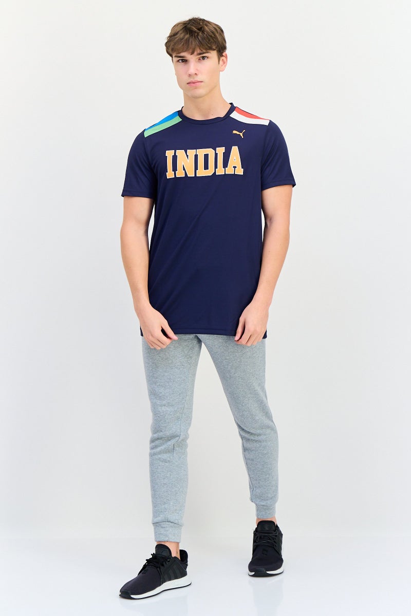 PUMA Men Slim Fit Short Sleeve Training T-shirt, Navy  Blue - Image 3