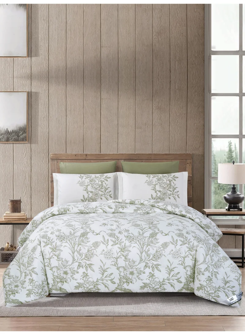 Donetella Printed 4-Pcs Single Comforter Bedding Set Fits 120x200cm -Includes Comforter, Fitted Sheet, Pillow Shams & Pillowcases – Soft Microfiber Fabric with Soft 350 GSm Filling