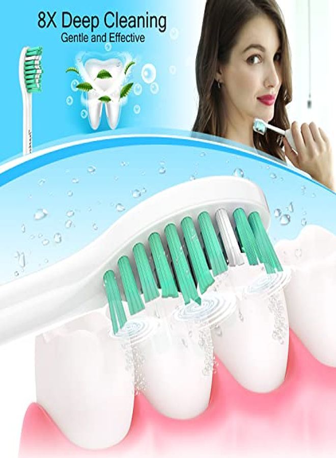 Toptheway Replacement Brush Heads For Sonicare E-Series Essence Xtreme Elite Advance And Cleancare Screw-On Toothbrush Handles Hx7022/66, 6 Pack - Image 2