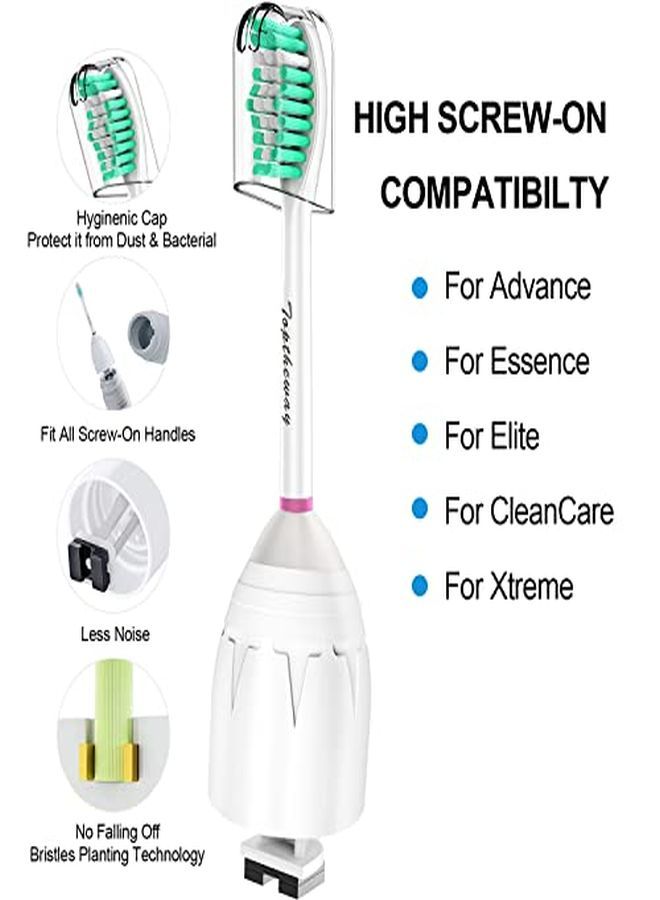 Toptheway Replacement Brush Heads For Sonicare E-Series Essence Xtreme Elite Advance And Cleancare Screw-On Toothbrush Handles Hx7022/66, 6 Pack - Image 3