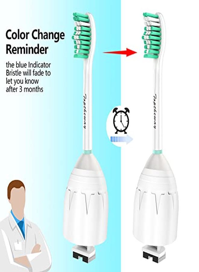 Toptheway Replacement Brush Heads For Sonicare E-Series Essence Xtreme Elite Advance And Cleancare Screw-On Toothbrush Handles Hx7022/66, 6 Pack - Image 5