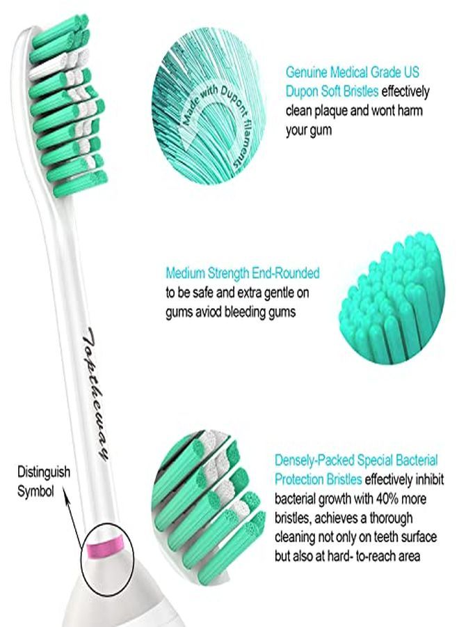Toptheway Replacement Brush Heads For Sonicare E-Series Essence Xtreme Elite Advance And Cleancare Screw-On Toothbrush Handles Hx7022/66, 6 Pack - Image 4