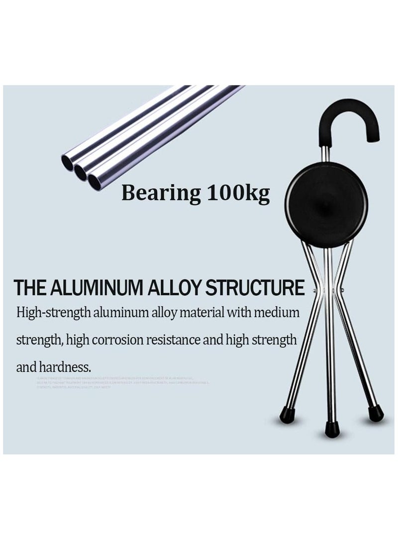 Generic - Walkers for seniors, Adjustable Crutches, Folding Seat Cane Walking Stick & Chair Height Tripod Suitable The Elderly rollator walker, Durable Mobility Aid - Image 1