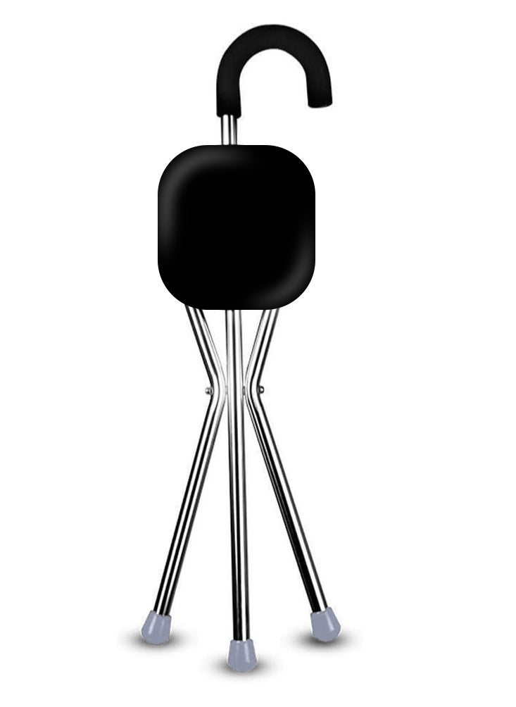 Generic - Walkers for seniors, Adjustable Crutches, Folding Seat Cane Walking Stick & Chair Height Tripod Suitable The Elderly rollator walker, Durable Mobility Aid - Image 1