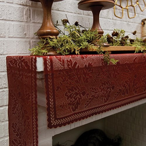 Heritage Lace OL-1995MSDP Dark Paprika Oak Leaf Mantle Scarf - Image 3