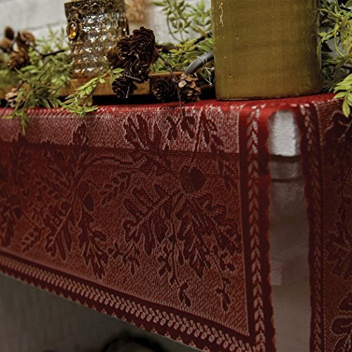 Heritage Lace OL-1995MSDP Dark Paprika Oak Leaf Mantle Scarf - Image 4