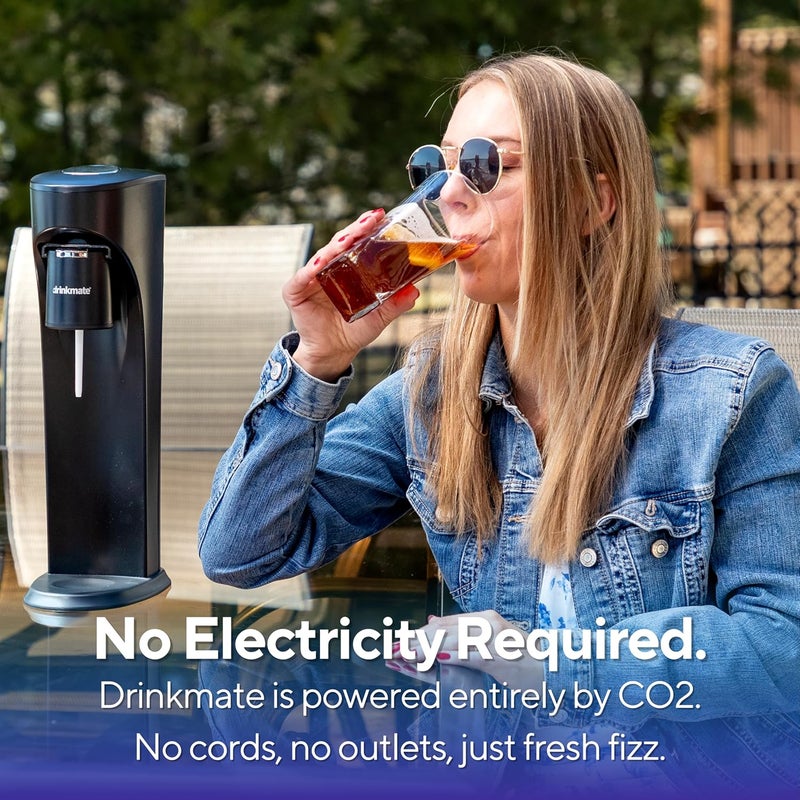 DrinkMate OmniFizz Sparkling Water and Soda Maker, Carbonates Any Drink Without Diluting It, CO2 Cylinder Not Included (Matte Black) - Image 5