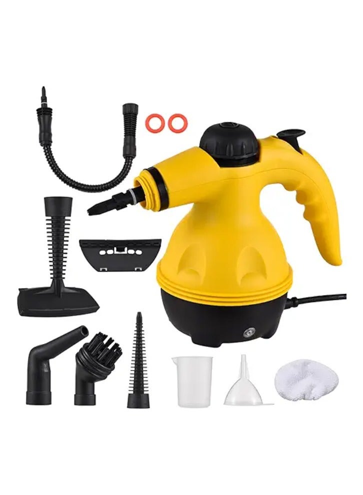 Portable Handheld Steam Cleaner – 1000W High-Pressure Steamer with 9 Accessories – Chemical-Free Multipurpose Steam Cleaning Machine for Kitchen, Bathroom, Sofa, Car & Windows
