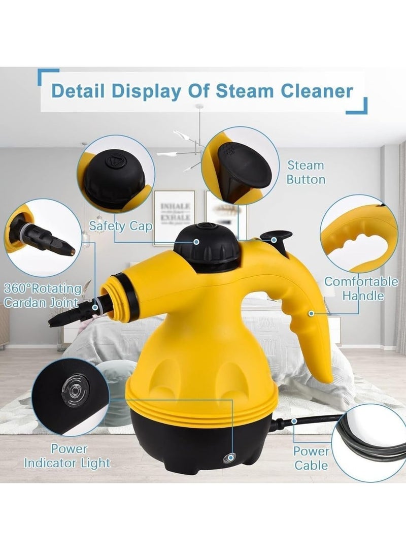 ZAMZIN Portable Handheld Steam Cleaner – 1000W High-Pressure Steamer with 9 Accessories – Chemical-Free Multipurpose Steam Cleaning Machine for Kitchen, Bathroom, Sofa, Car & Windows - Image 2