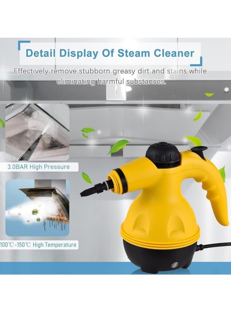 ZAMZIN Portable Handheld Steam Cleaner – 1000W High-Pressure Steamer with 9 Accessories – Chemical-Free Multipurpose Steam Cleaning Machine for Kitchen, Bathroom, Sofa, Car & Windows - Image 3