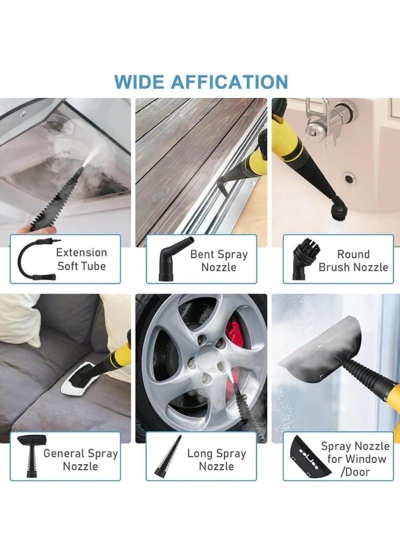 ZAMZIN Portable Handheld Steam Cleaner – 1000W High-Pressure Steamer with 9 Accessories – Chemical-Free Multipurpose Steam Cleaning Machine for Kitchen, Bathroom, Sofa, Car & Windows - Image 5