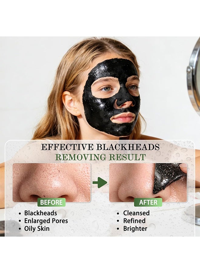 Kormesic Blackhead Remover Mask, Charcoal Peel Off Face Mask, Bamboo Charcoal Blackhead Remover Peel Off Mask For Nose And Face Purifies Pores Removes Dirt And Impurities For All Skin Types, 100G - Image 2