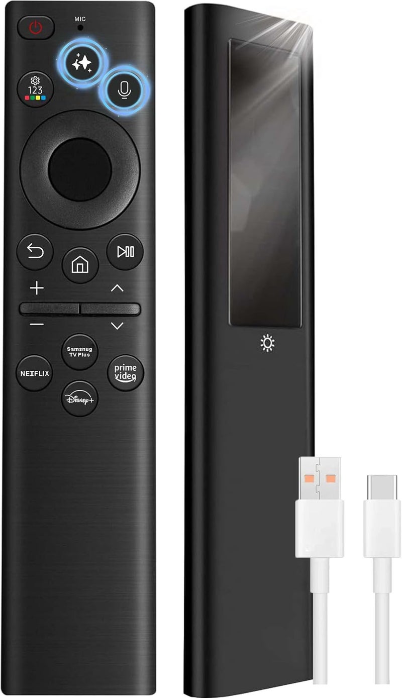 B BraiNice Replacement AI Solar Remote for Samsung TV Remote Control with AI, Voice for Smart TV 2018-2025 | Rechargeable solarcell, USB-C Charging, Voice & Bluetooth, Universal, Remoto - Image 1