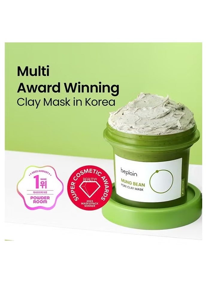 beplain Mung Bean Pore Clay mask 120ml, Wash Off Mask for Blackhead and Whitehead Care, Gently Exfoliate and Tighten Pores - Image 2