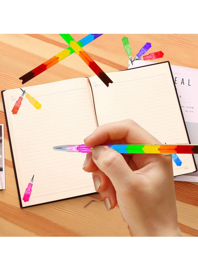 KASTWAVE Stacking Pencils, 30 Pcs Non-Sharpening Stackable Pencil, Rainbow Buildable Pencil for Kids Writing, Drawing, Party Favor, School Supplies (8 Color) - Image 5