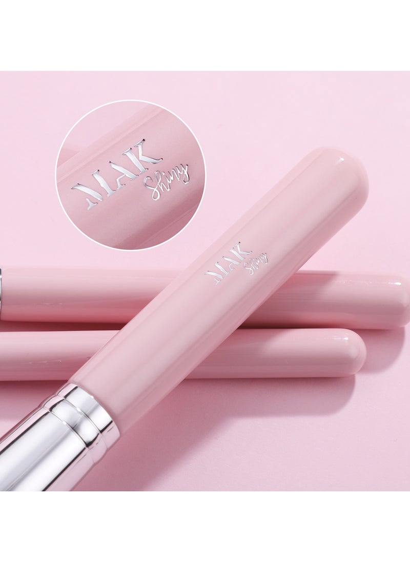 MAK Shiny Makeup Brushes 9 Pcs Set with Leather Case, Multi Use with Synthetic Hair (9 Pcs + Leather Case Holder)  - Image 5